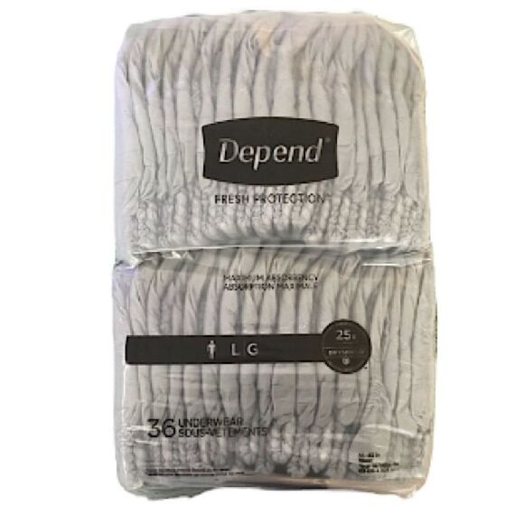Depend For Men Large Fresh Protection Adult Underwear 36 Ct Maximum Absorbency - Picture 1 of 2